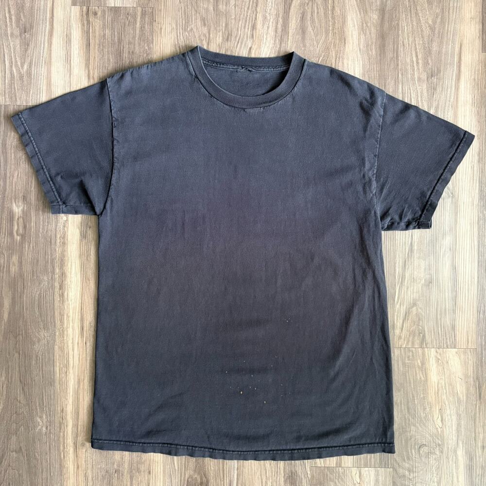 Vintage Faded Black T-Shirt Men's Size L Sun Faded